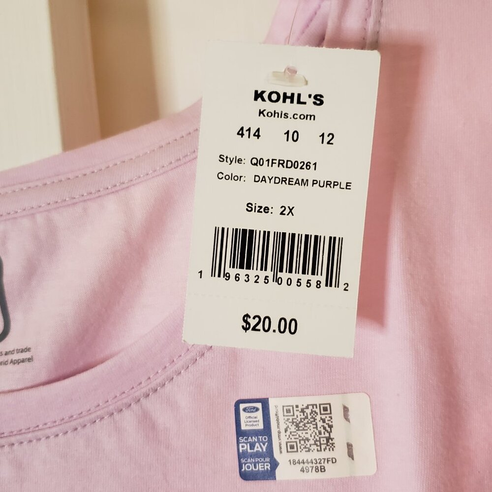 NWT Pink Mustang Womens (2X) Tee - Picture 6 of 12